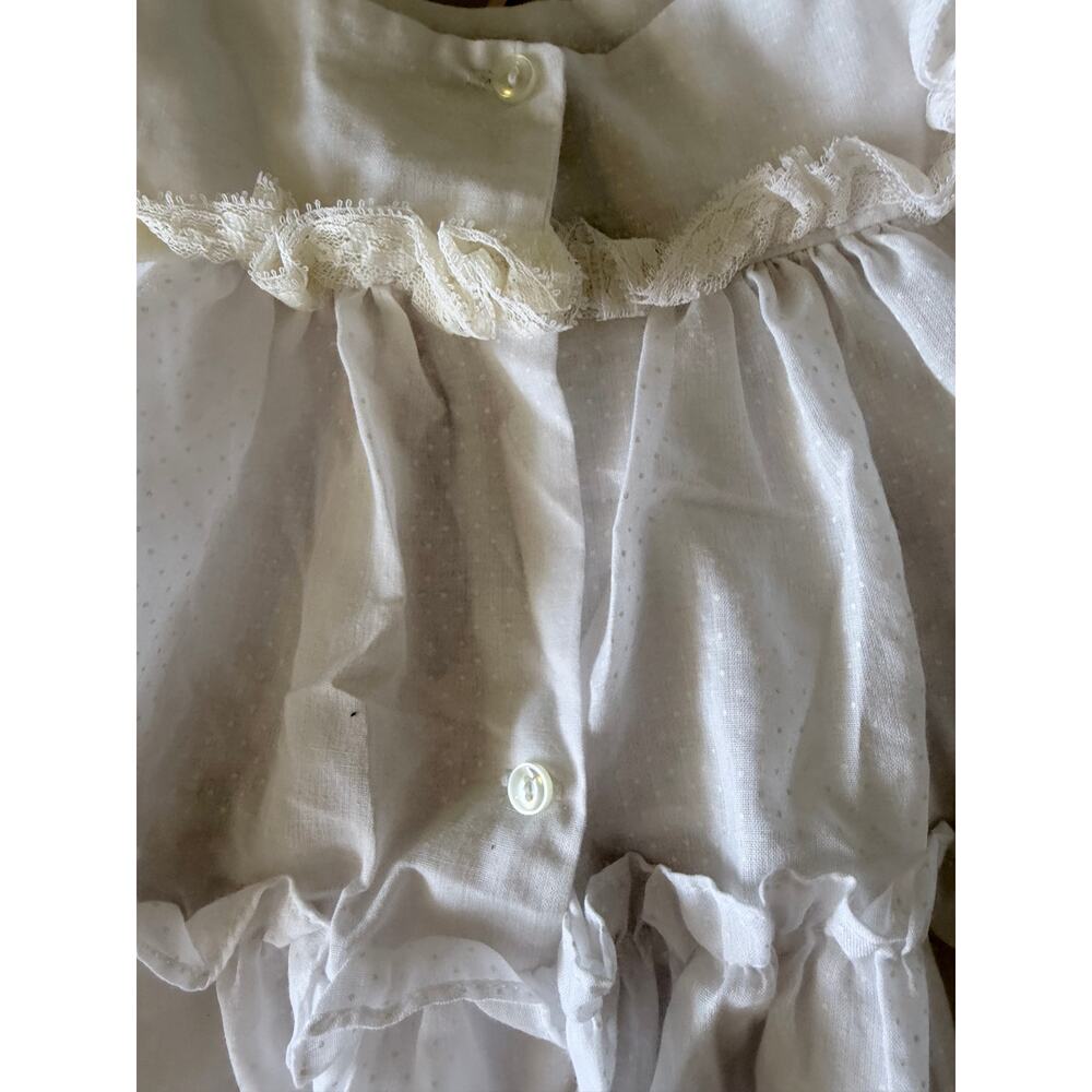 Vintage collections for children white frilly ruffle baby dress 6 9 months USA - Picture 5 of 6